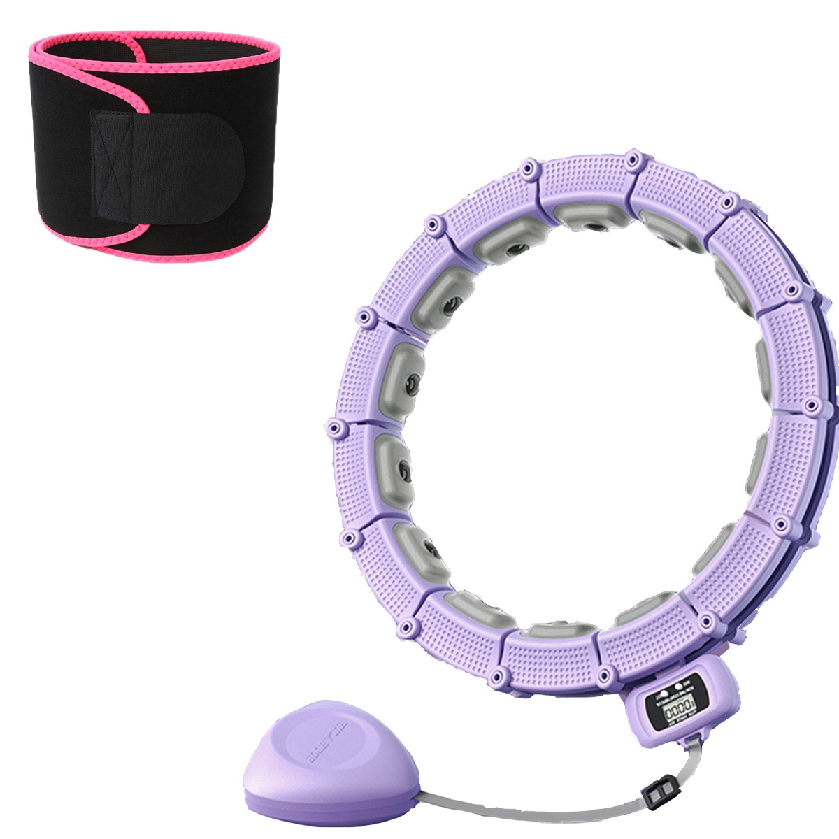 LEIGO Hula-Hoop-Reifen 21 Abschnitt einem Traube Smart Hula Hüftgürtel Hoop,zählbare,einstellbar,360°Massage, mit Hula-Hoop-Reifen, lila
