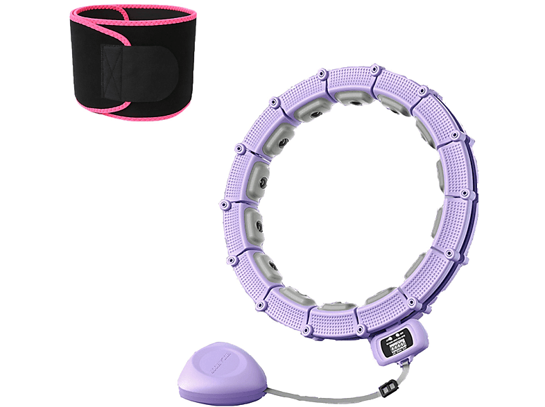 21 lila LEIGO Traube Abschnitt Hula einem Hüftgürtel Hoop,zählbare,einstellbar,360°Massage, Smart Hula-Hoop-Reifen mit Hula-Hoop-Reifen,
