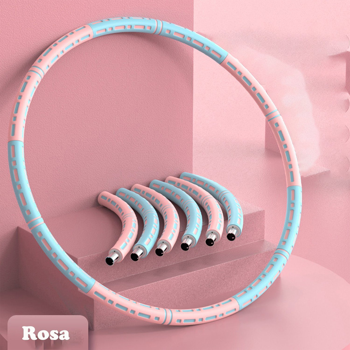Schnitte,Abnehmbar,Fitness-Reifen,Hula anspruch LEIGO Hoop Blau-Pink jeden für Hula-Hoop-Reifen,6 Hula-Hoop-Reifen,