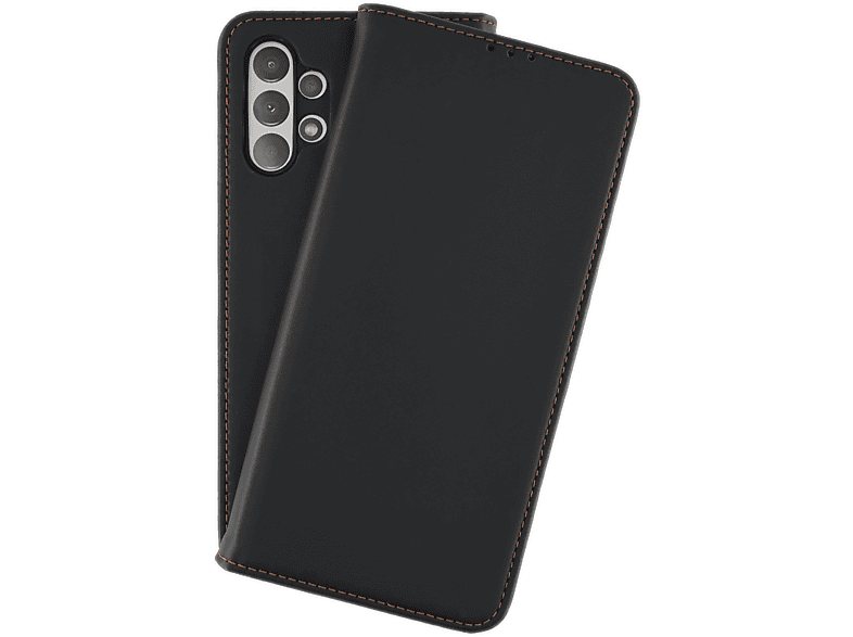 Schwarz Leder Echt Bookcover, Galaxy A13, A13 JAMCOVER 4G, Samsung, Galaxy Galaxy A13 Bookcase, NE,