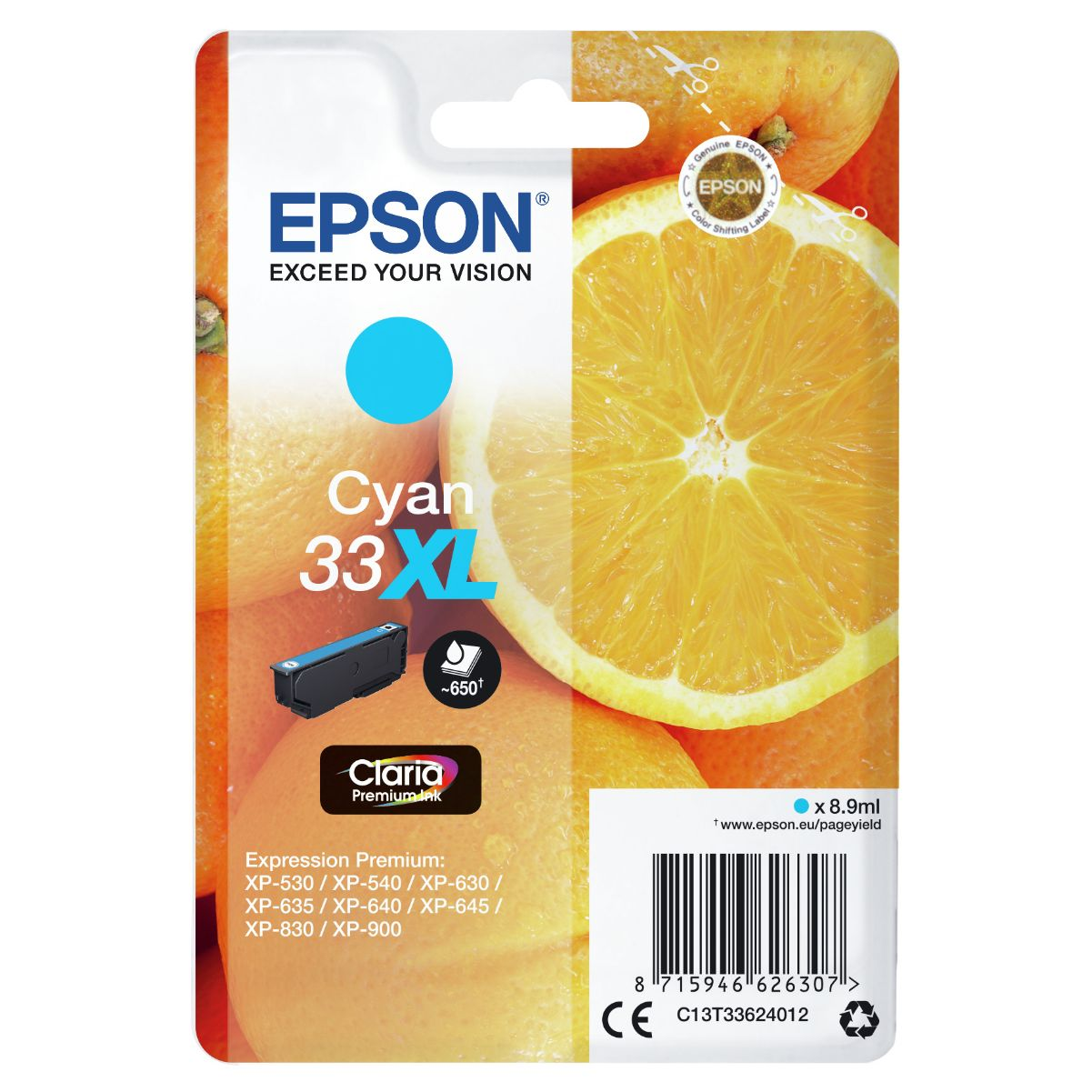 (C13T33624012) cyan EPSON Tinte 33XL