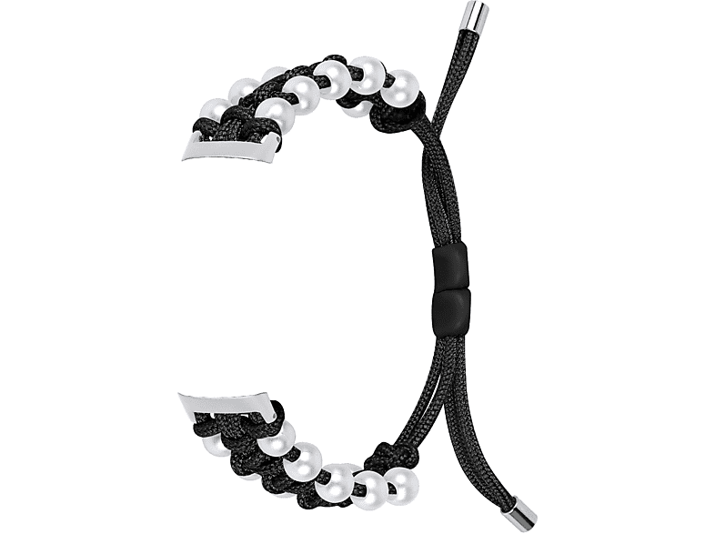 INF Armband aus gewebtem Stoff, Ersatzarmband, Fitbit, Inspire 1 / 2 / 3, Schwarz