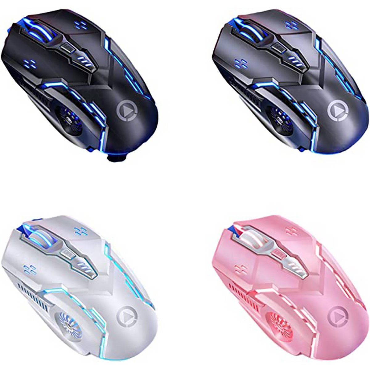 KINSI mechanische Maus,kabelgebundene Maus,Sound-Maus,Gaming-Maus,6-Tasten Gaming-Maus rosa Maus