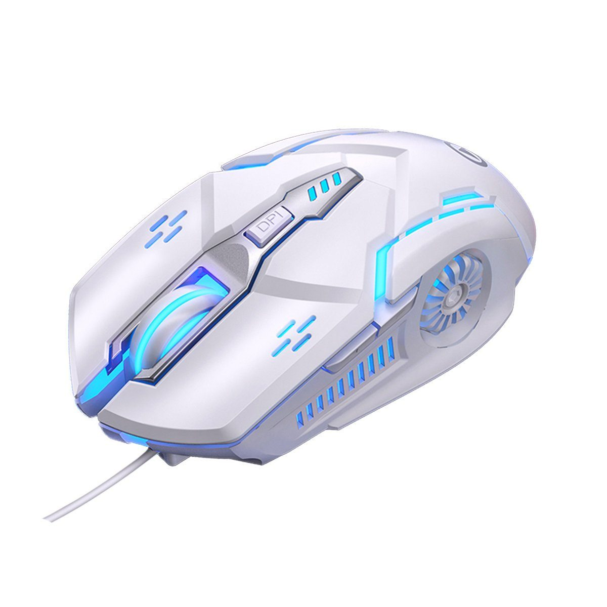 KINSI Gaming-Maus,mechanische Maus,kabelgebundene Maus,6-Tasten Maus Maus, weiß Gaming-Maus,Lautlose