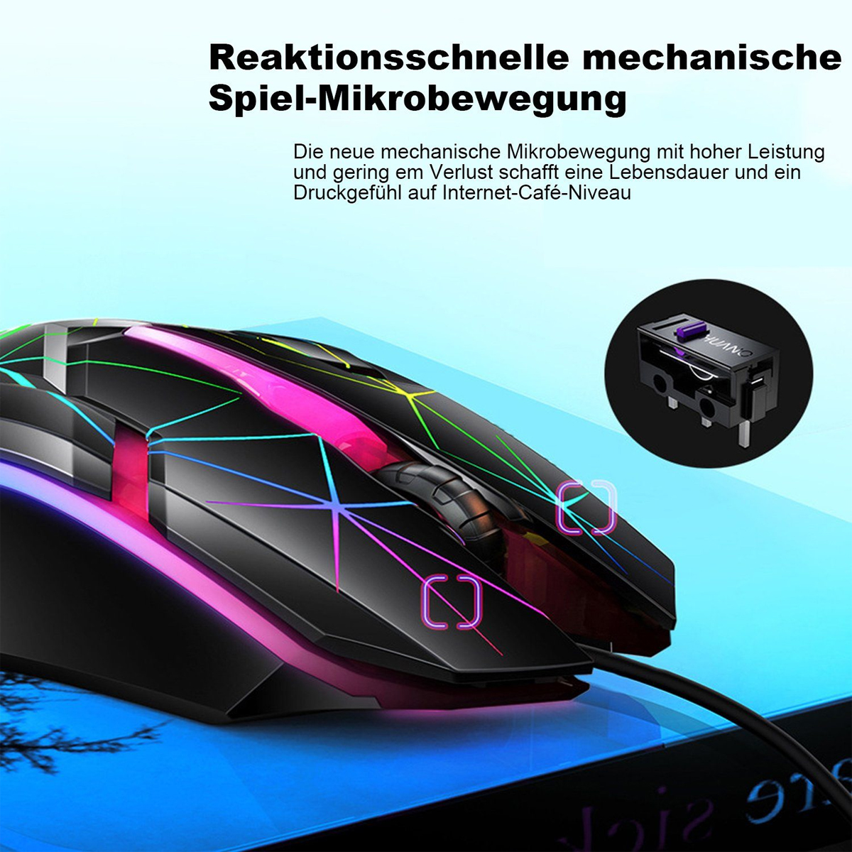 DIIDA Kabelgebunden Maus, Gaming Maus, USB, RGB-Beleuchtung, für Sterne Notebook/Laptop Maus