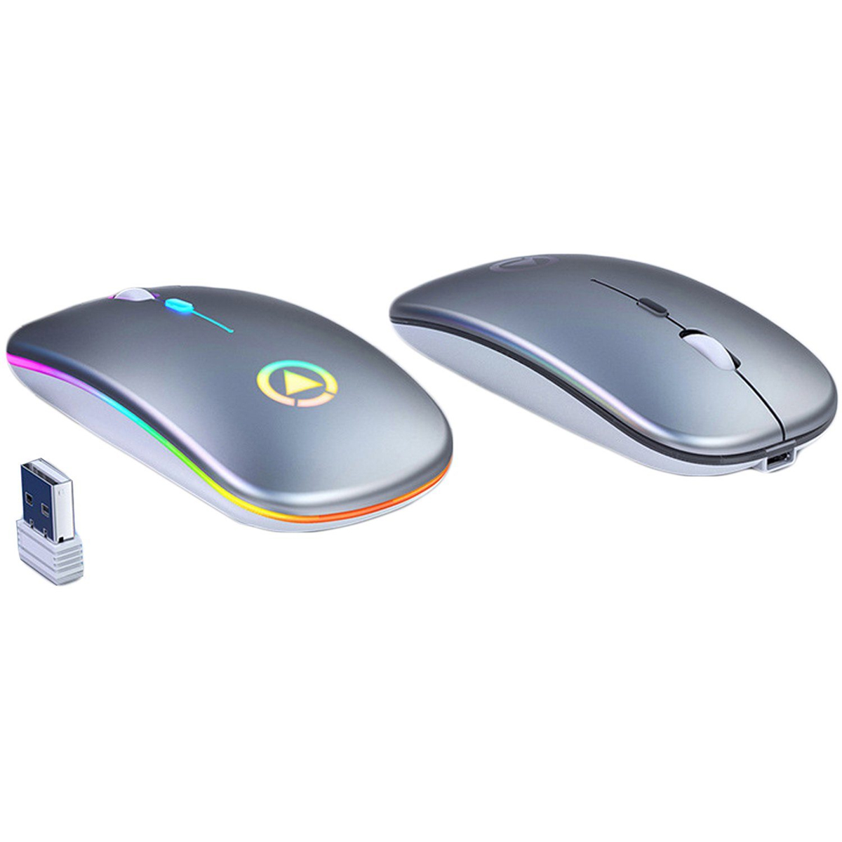 KINSI 1Pcs stumm Gaming-Maus,Maus PC-Mäuse, 2.4GHz+Bluetooth Maus, Calx kabellos