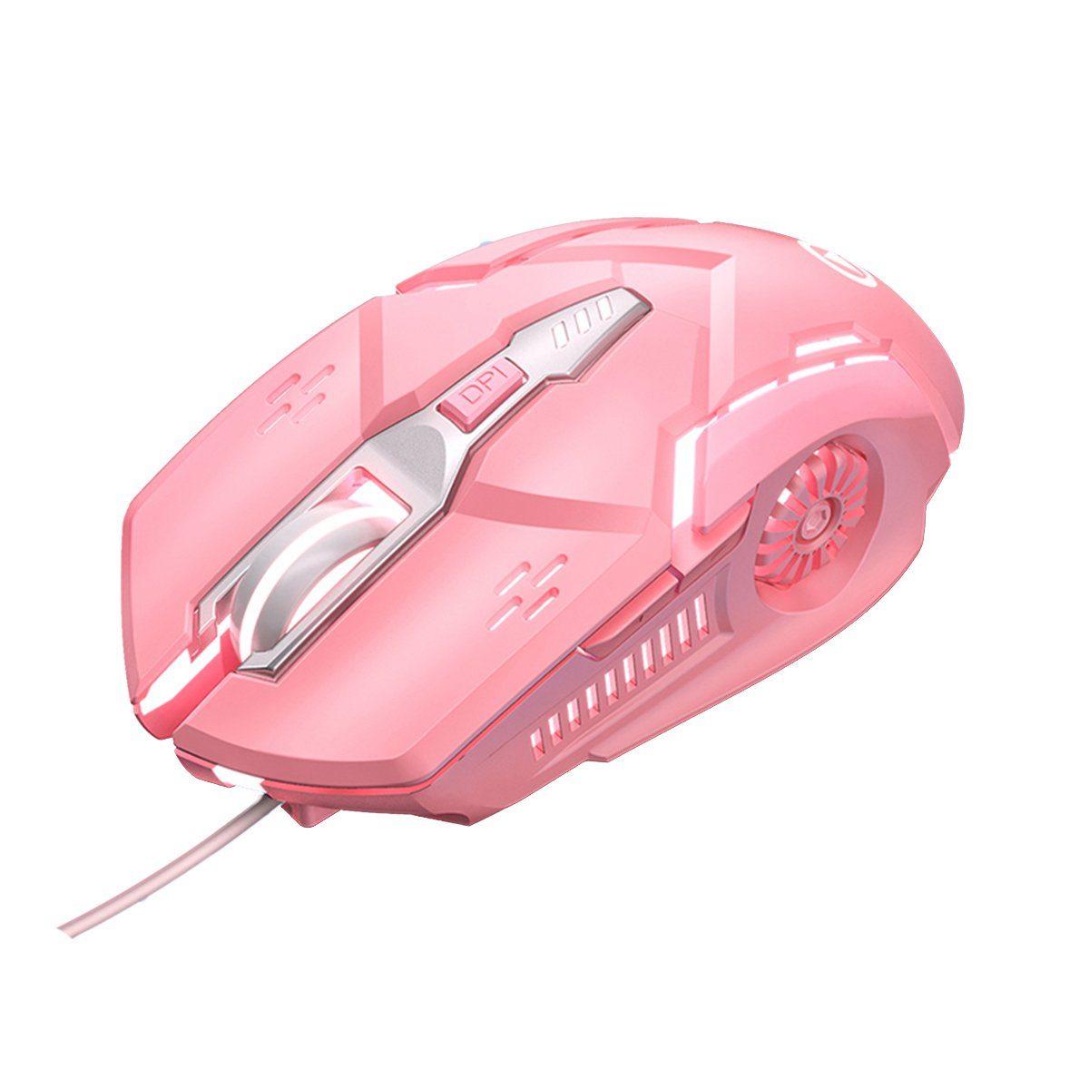 mechanische Maus, Gaming-Maus Maus,kabelgebundene rosa KINSI Maus,Sound-Maus,Gaming-Maus,6-Tasten