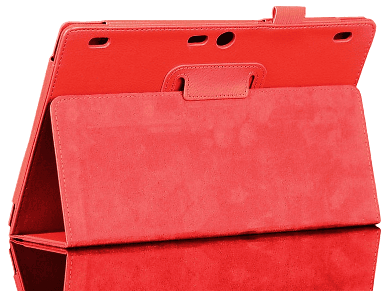 LOBWERK Hülle Schutzhülle Bookcover für Lenovo Tab 3 10 A10-70F TB3-X70 (F/L) PLUS 10.1 Zoll Kunstleder, Rot | Tablet Bookcover