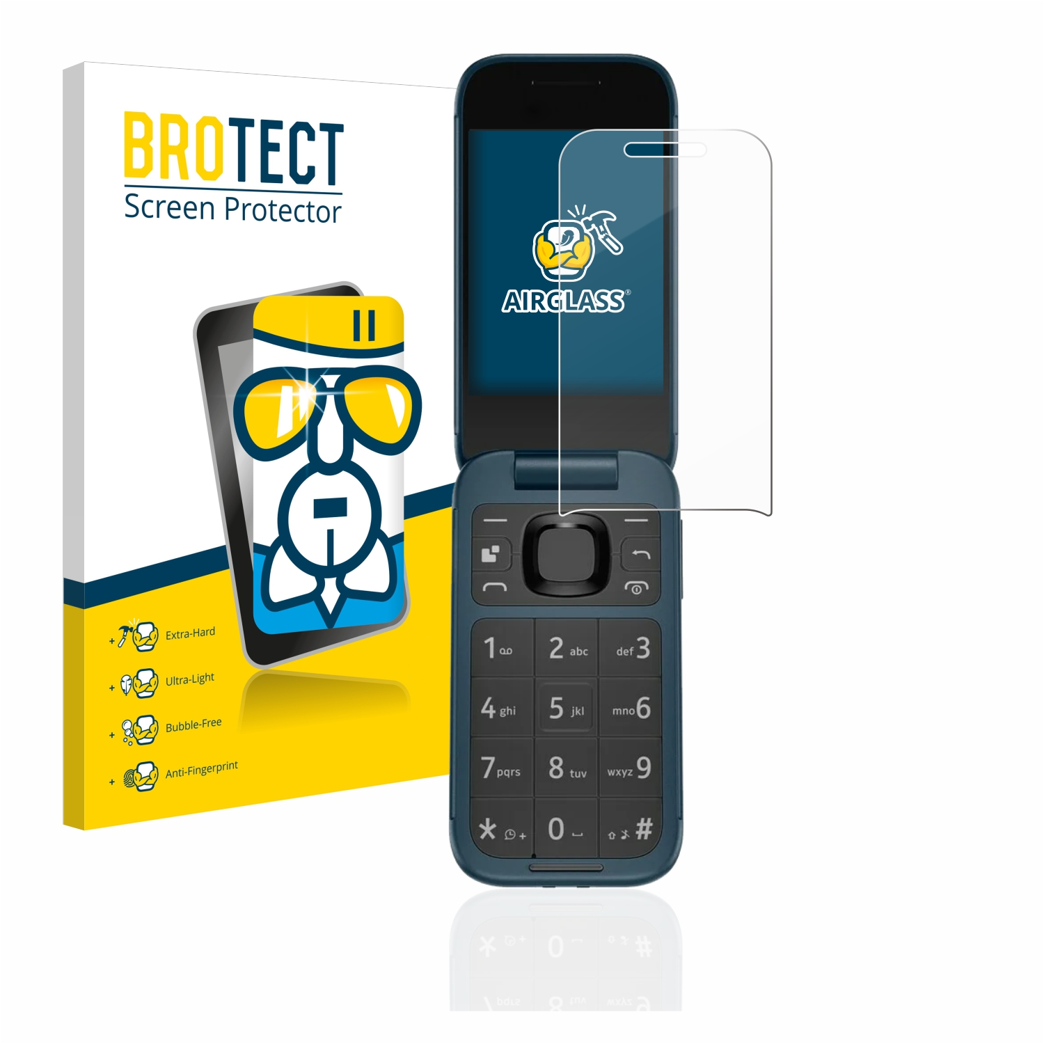 Flip) klare Nokia Schutzfolie(für BROTECT Airglass 2660