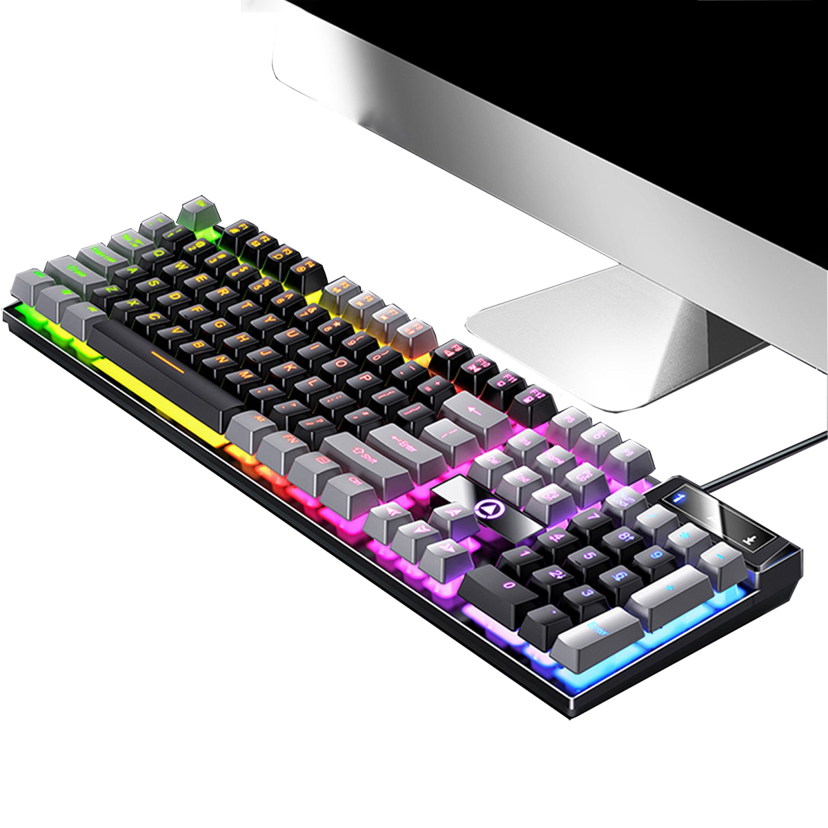 KINSI Kabelgebundene Tastatur,Gaming-Tastatur,Zweifarbig,Mechanisches Gefühl Tastatur, Tastatur