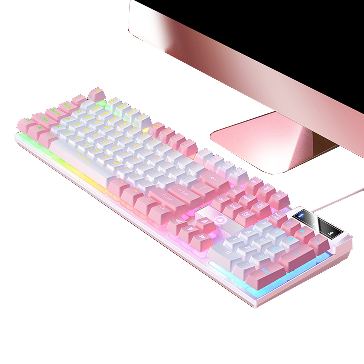 Gefühl Mechanisches Tastatur,Zweifarbig Tastatur Gaming-Tastatur,Kabelgebundene Tastatur, DIIDA