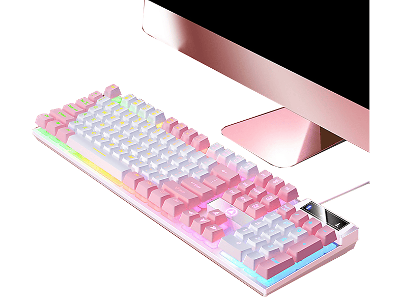 DIIDA Mechanisches Gefühl Tastatur,Zweifarbig Gaming-Tastatur,Kabelgebundene Tastatur, Tastatur