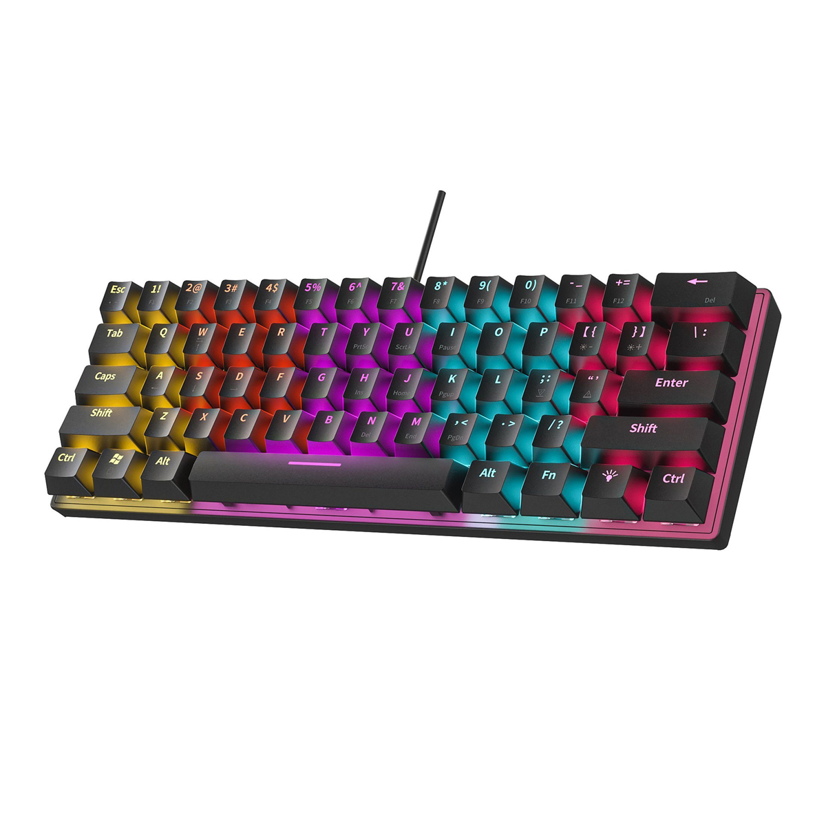 Tastatur Mini-Tastatur,Mechanische Tastaturen,61 Tastatur Lichteffekte (Tragbar, Tasten,12 KINSI kompakt),