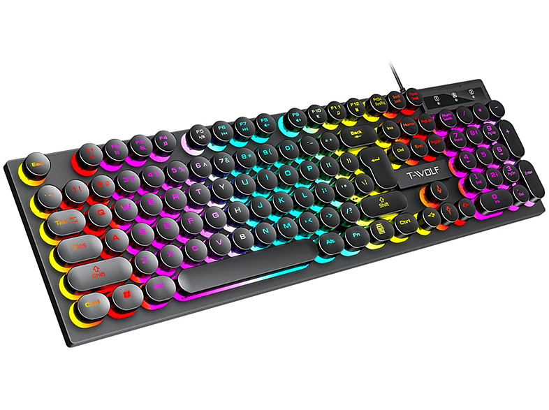 KINSI Gaming-Tastaturen, Wettbewerbs-Tastaturen,Kabelgebundene LED-Licht, mit Tastatur Tastatur