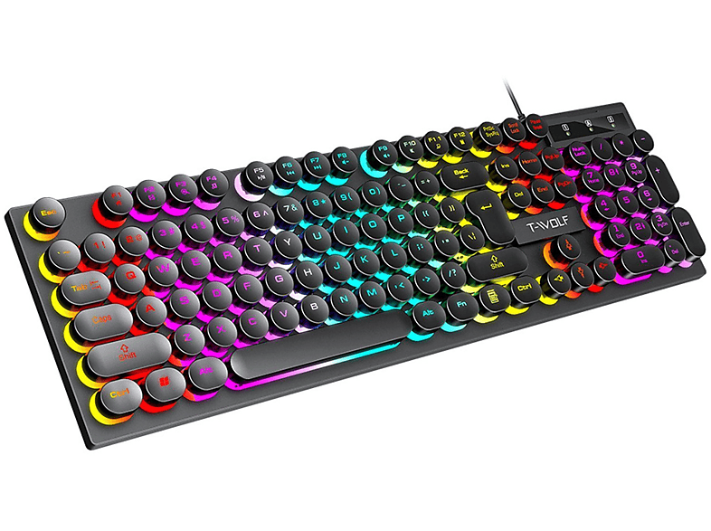 KINSI Wettbewerbs-Tastaturen,Kabelgebundene Gaming-Tastaturen, mit Tastatur Tastatur LED-Licht,