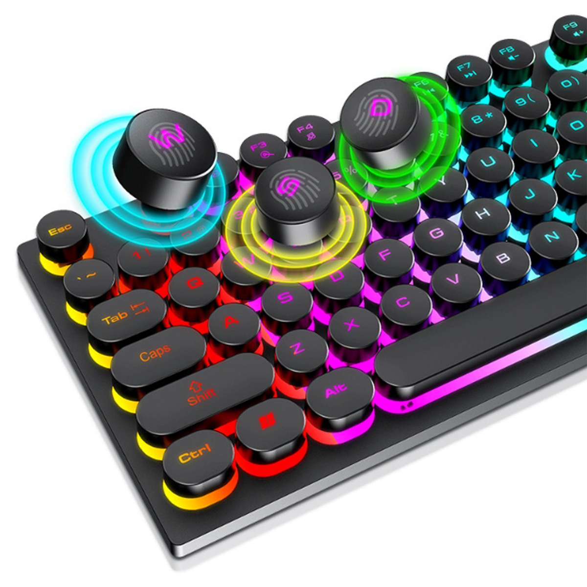 LED-Licht, KINSI Gaming-Tastaturen, Tastatur mit Wettbewerbs-Tastaturen,Kabelgebundene Tastatur