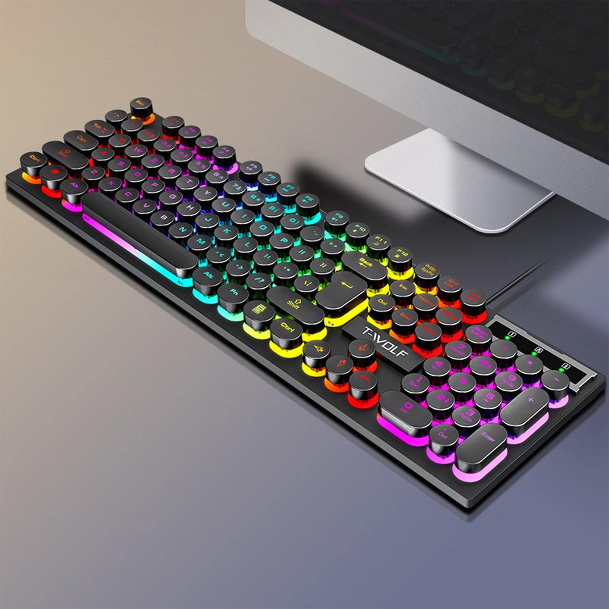 LED-Licht, KINSI Gaming-Tastaturen, Tastatur mit Wettbewerbs-Tastaturen,Kabelgebundene Tastatur