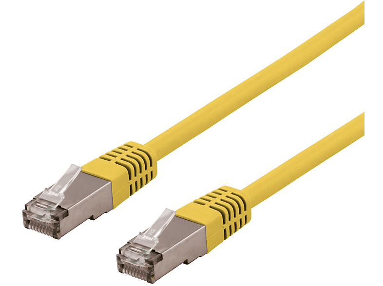DELTACO DELTACO U / FTP Cat6a Patchkabel, Deltazert., LSZH, 0,3m, gelb, kabel, 0,3 m | Adapter & Netzwerkkabel