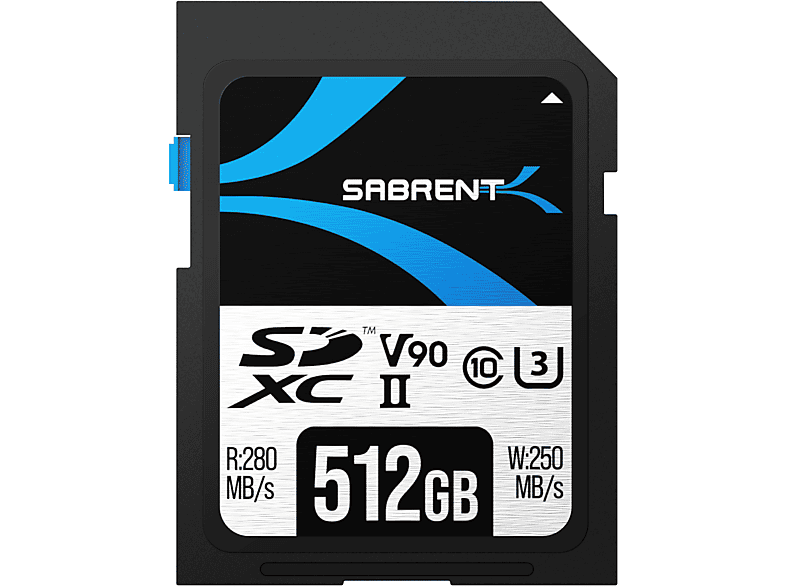 SD SABRENT SD 512GB GB, SDXC 280 UHS-II, MB/s Karte, V90 512