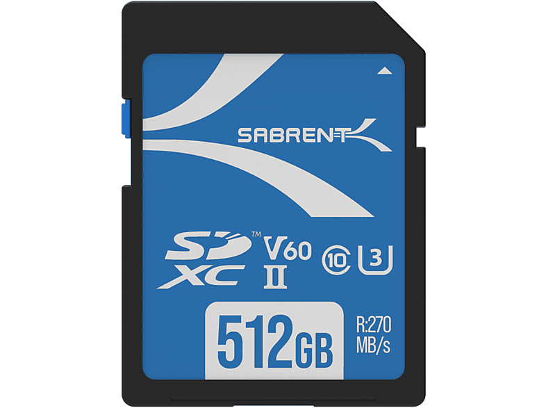 SABRENT V60 512GB SD UHS-II, SDXC SD Karte, 512 GB, 270 MB/s