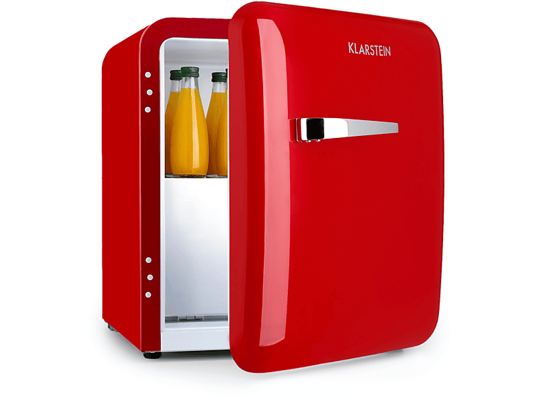 KLARSTEIN Audrey 37 Mini-Kühlschrank (F, 50 cm hoch, Rot)