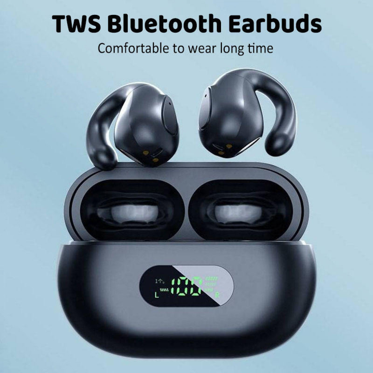 INF Drahtlose Knochenleitungs-Ohrhörer, Ohrclip-Kopfhörer, 5.3, Kabellose Bluetooth In-ear Kopfhörer Schwarz
