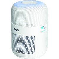 ECG AP1 Compact Pearl | Luftreiniger | 9 bis 14 m² | Timer und Nachtmodus| HEPA | Wi-Fi | Luftreiniger Weiss (30 Watt)