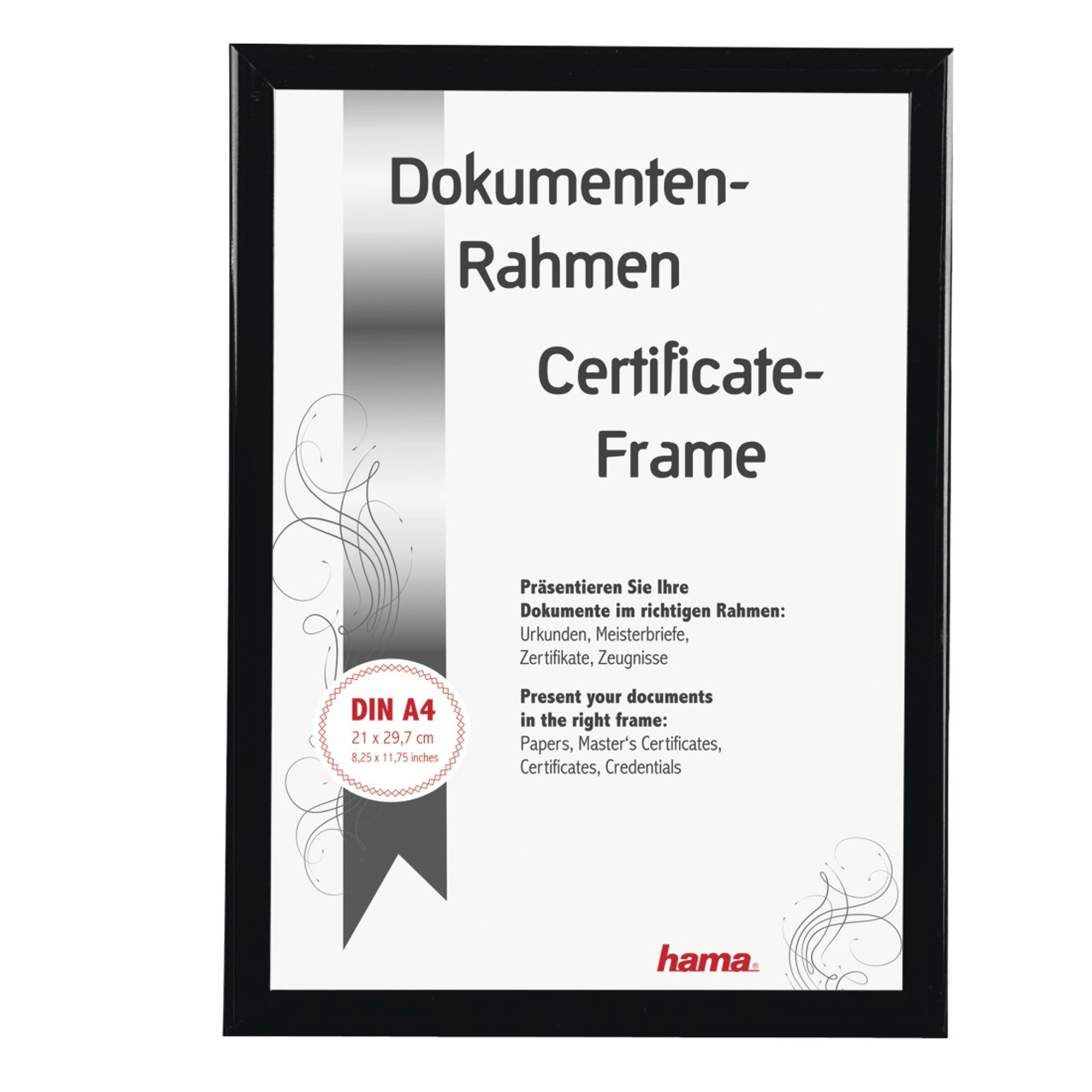 Hama Cornice portafoto in metallo nero, 10 x 15 cm (cornice per ritratto, da appoggiare, cornice intercambiabile, con supporto, cornice per ritratto con vetro, design industriale) nero