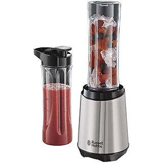 Batidora de vaso - RUSSELL HOBBS Mix & Go, 300 W, Totalmente variable velocidades, Plata