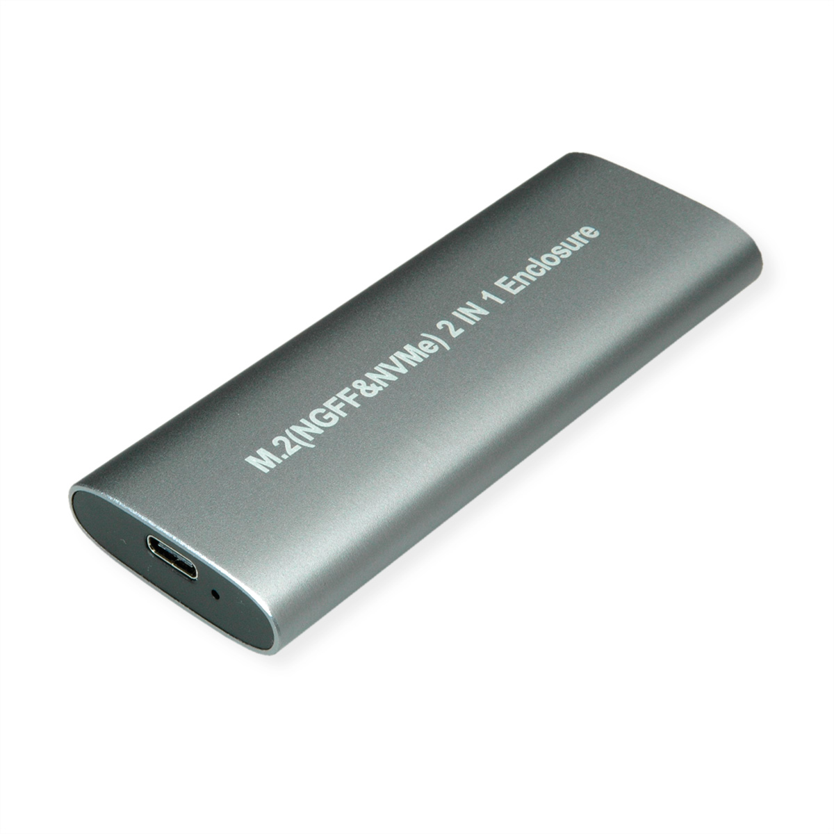 Alloggiamento argentato M.2 (NGFF&NVMe) 2 in 1.