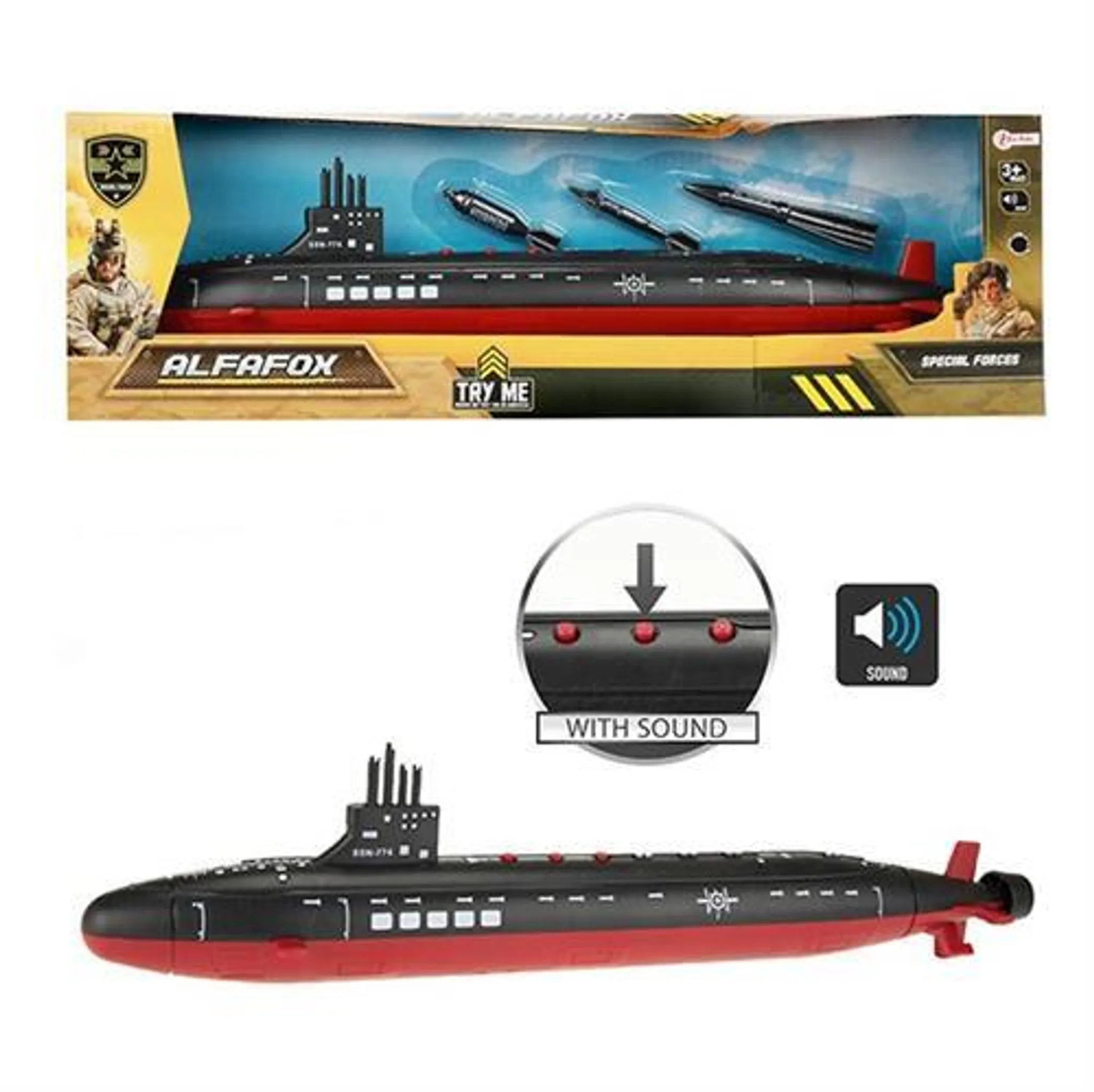 (42,5cm) TOI-TOYS U-Boot ALFAFOX Spielzeugfahrzeug mit Ton