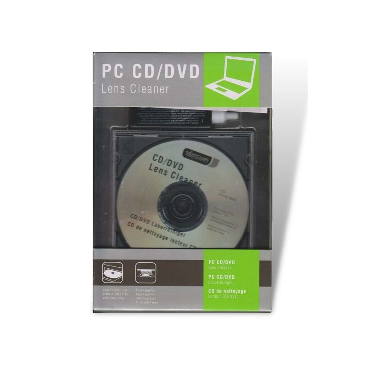 VIVANCO 39753 CD, Transparent DVD, für PC, Laserreiniger