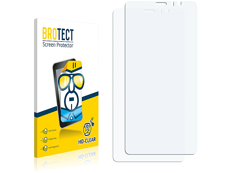 BROTECT 2x klare Schutzfolie(für Archos 55 Diamond Selfie Lite)