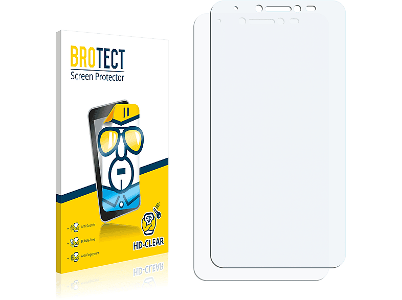 BROTECT 2x klare Power) 4 Alcatel Schutzfolie(für Plus Pixi