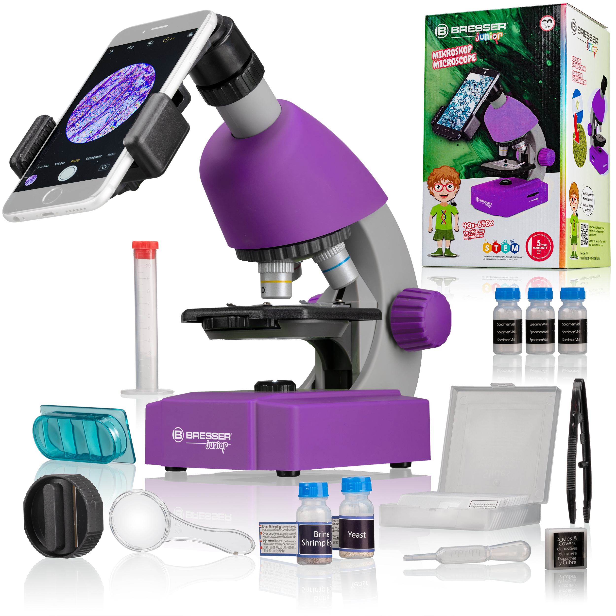Mikroskop, BRESSER 40x-640x JUNIOR Color