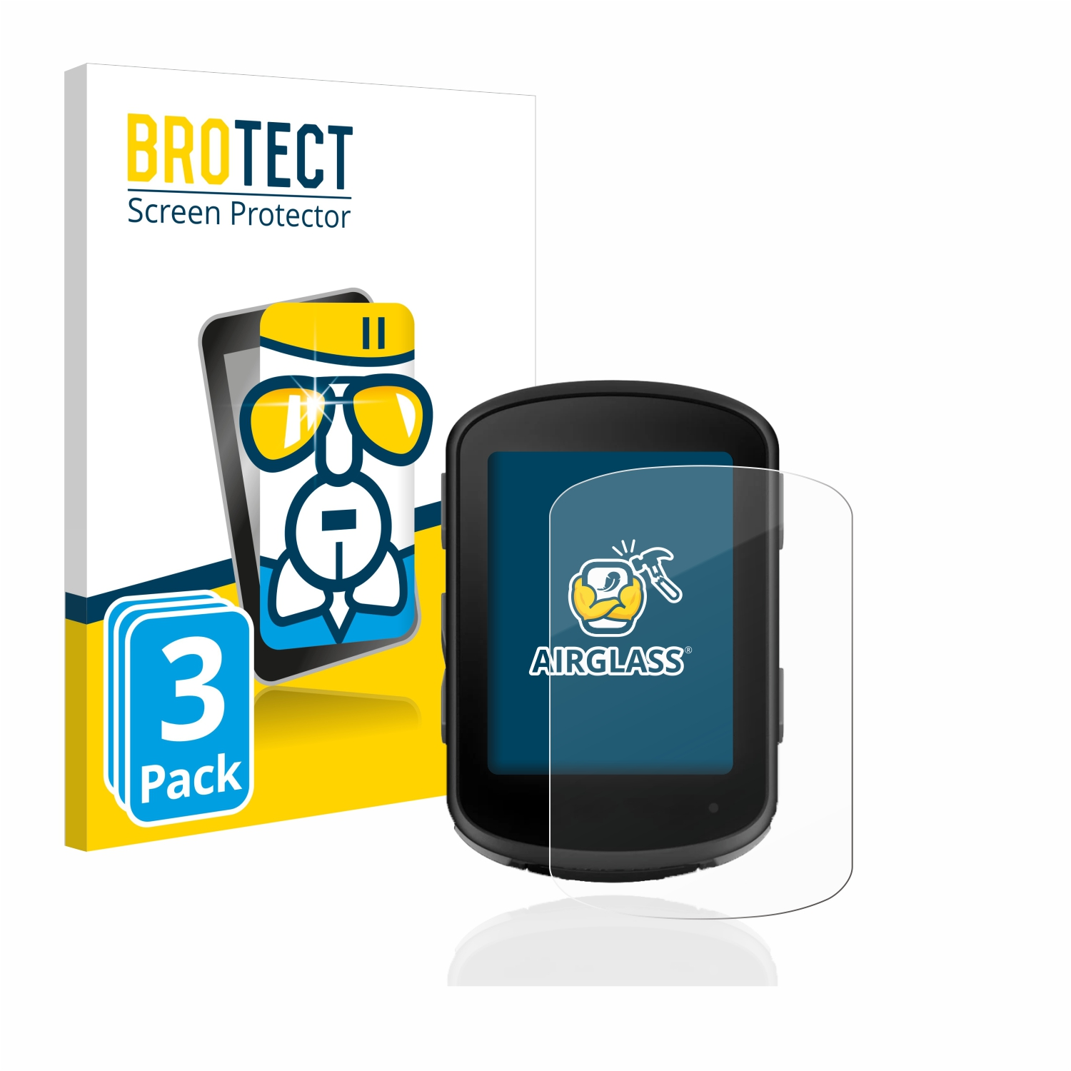 BROTECT 3x Airglass klare Schutzfolie(für Garmin 540) Edge