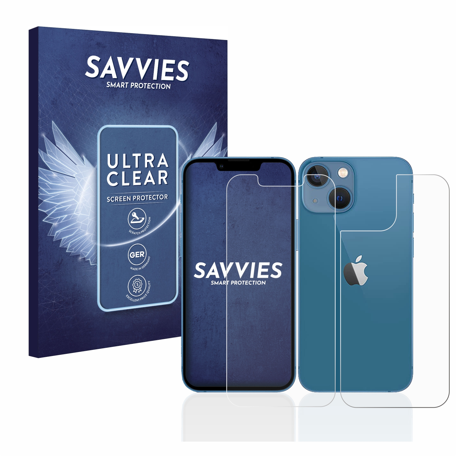 SAVVIES 18x klare Schutzfolie(für Apple mini) 13 iPhone