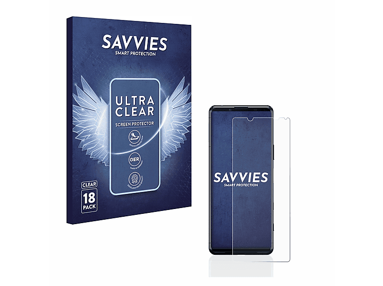SAVVIES 18x klare Schutzfolie(für Sony Xperia 5 II)