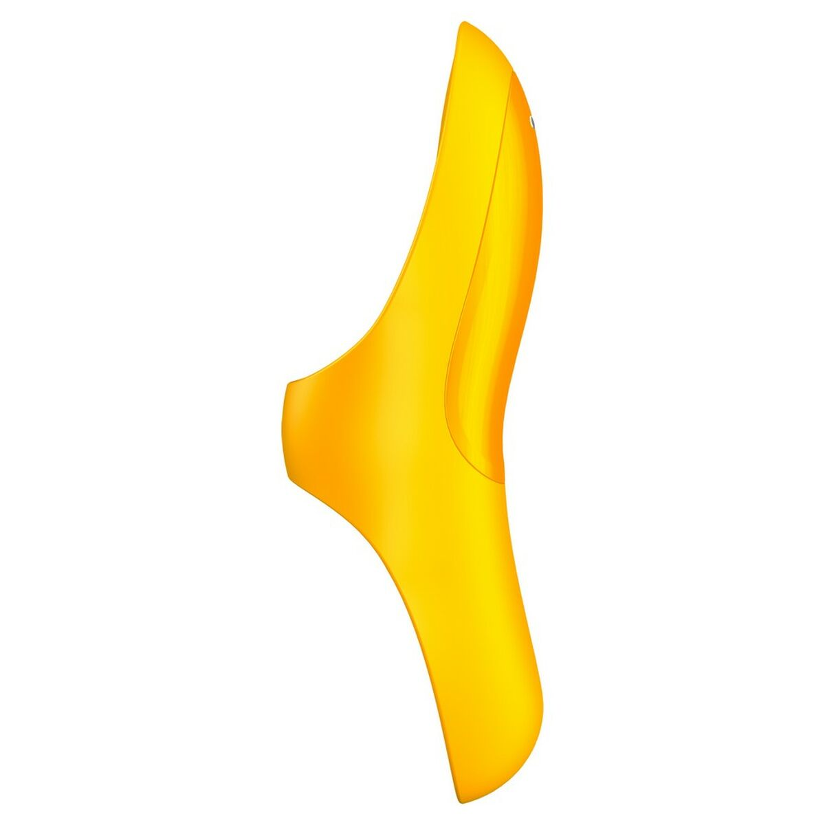 Un vibrador amarillo. Fondo blanco.