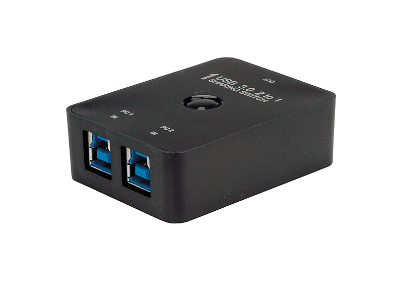 VALUE Manueller USB 3.2 Gen 1 Switch, 2 Ports, Switchbox, manuell, schwarz