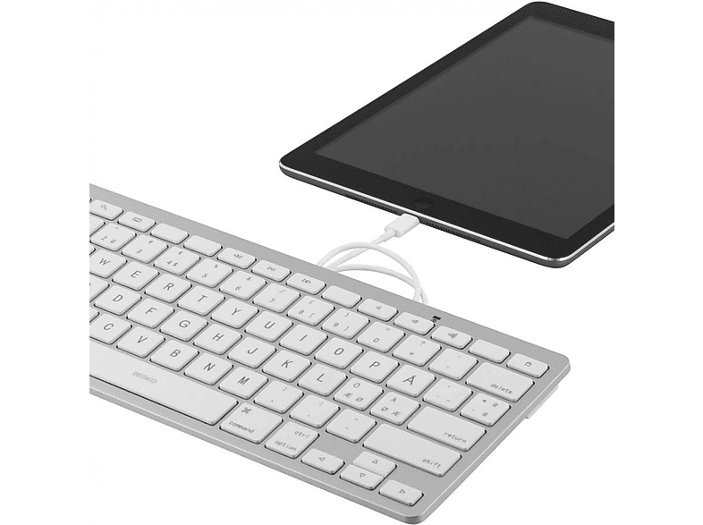 Tastatur Silber, iOS, 1 Weiß MFi, Nordic, DELTACO DELTACO Blitz-Tastatur m, / für