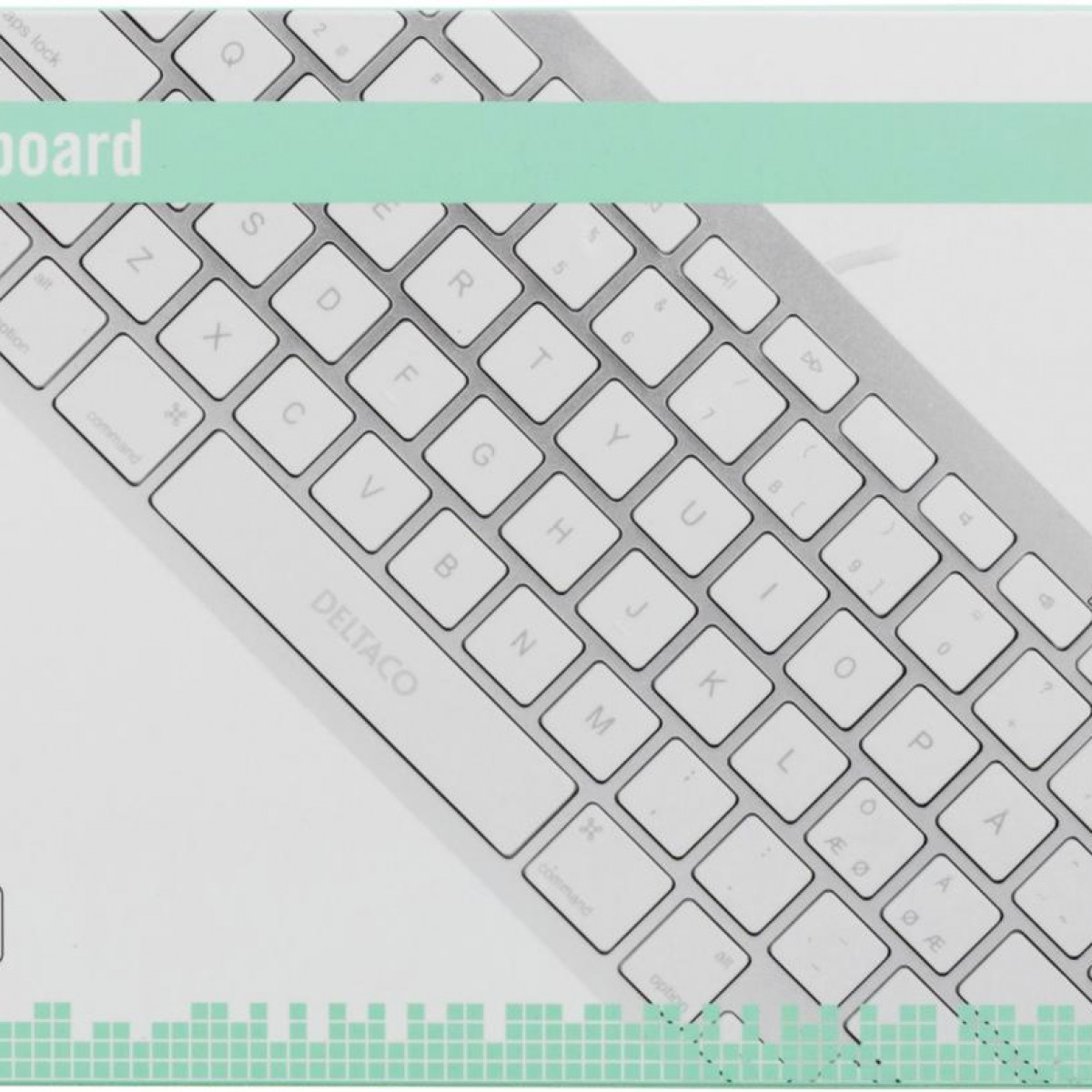 / m, MFi, Nordic, Tastatur Weiß Blitz-Tastatur DELTACO 1 DELTACO Silber, für iOS,