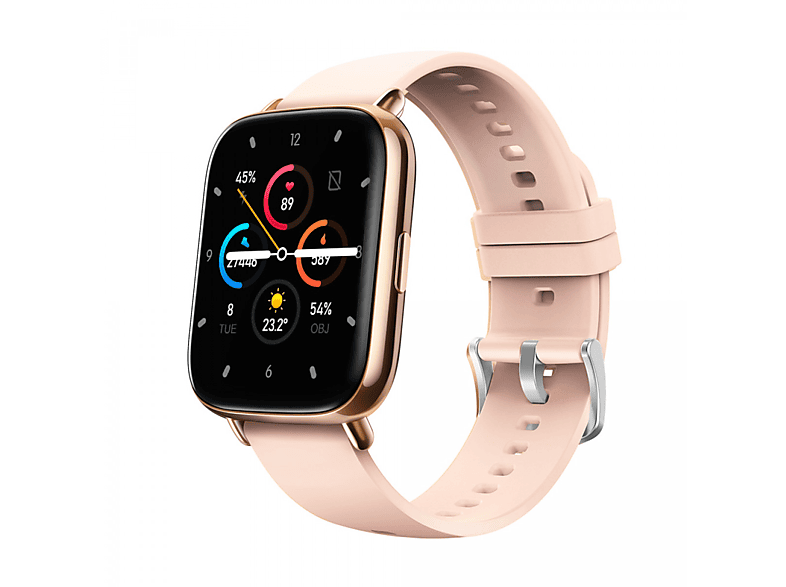 INF Smartwatch für Herzfrequenz, Blutdruck, Blutsauerstoff, Schlaf, 24 Spo Smartwatch Silikon, Gold