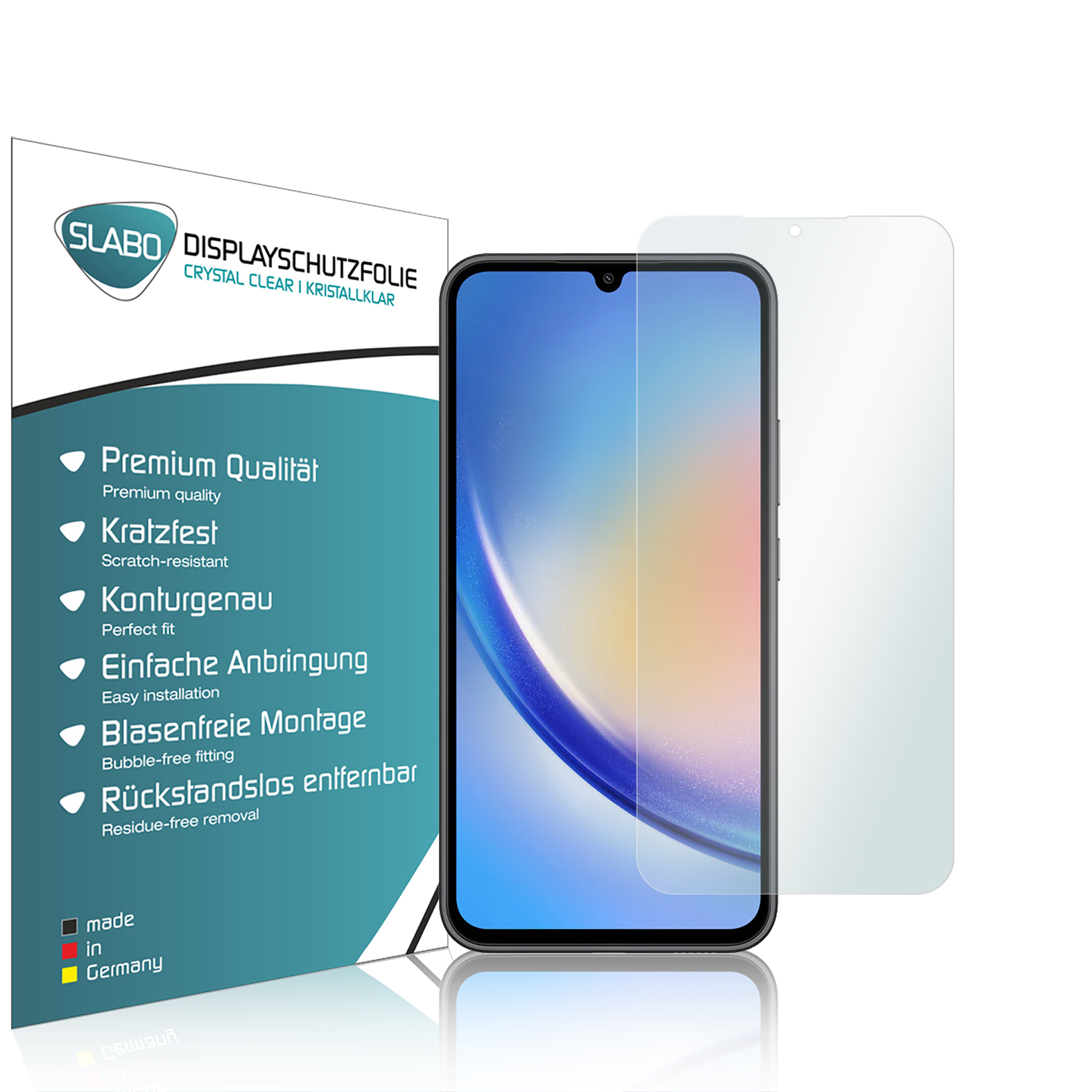 SLABO 4 Samsung 5G) Displayschutz(für Samsung Crystal Galaxy A34 x Clear
