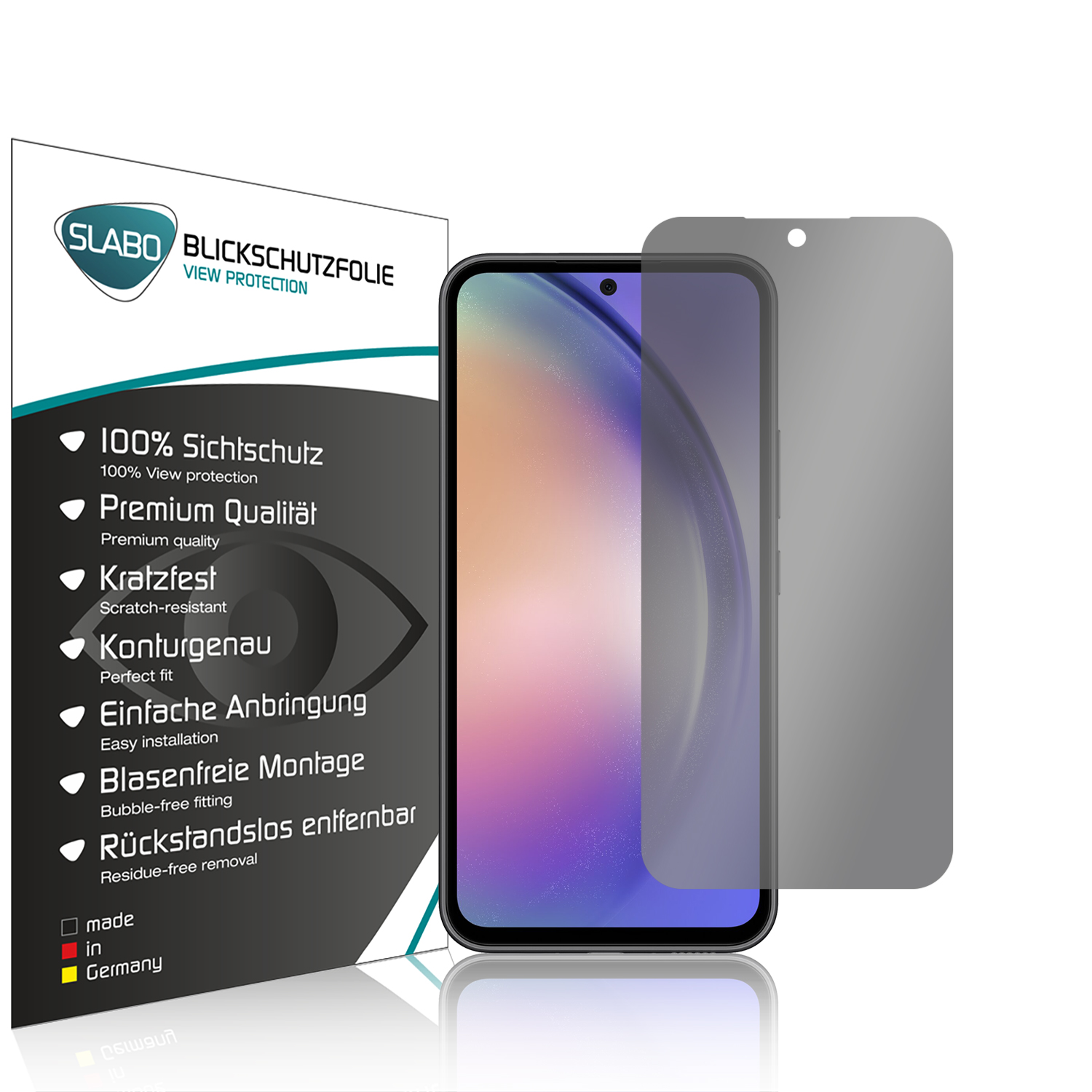 5G) Displayschutz(für Samsung Blickschutz 360° Samsung View Galaxy Schwarz SLABO Protection A54