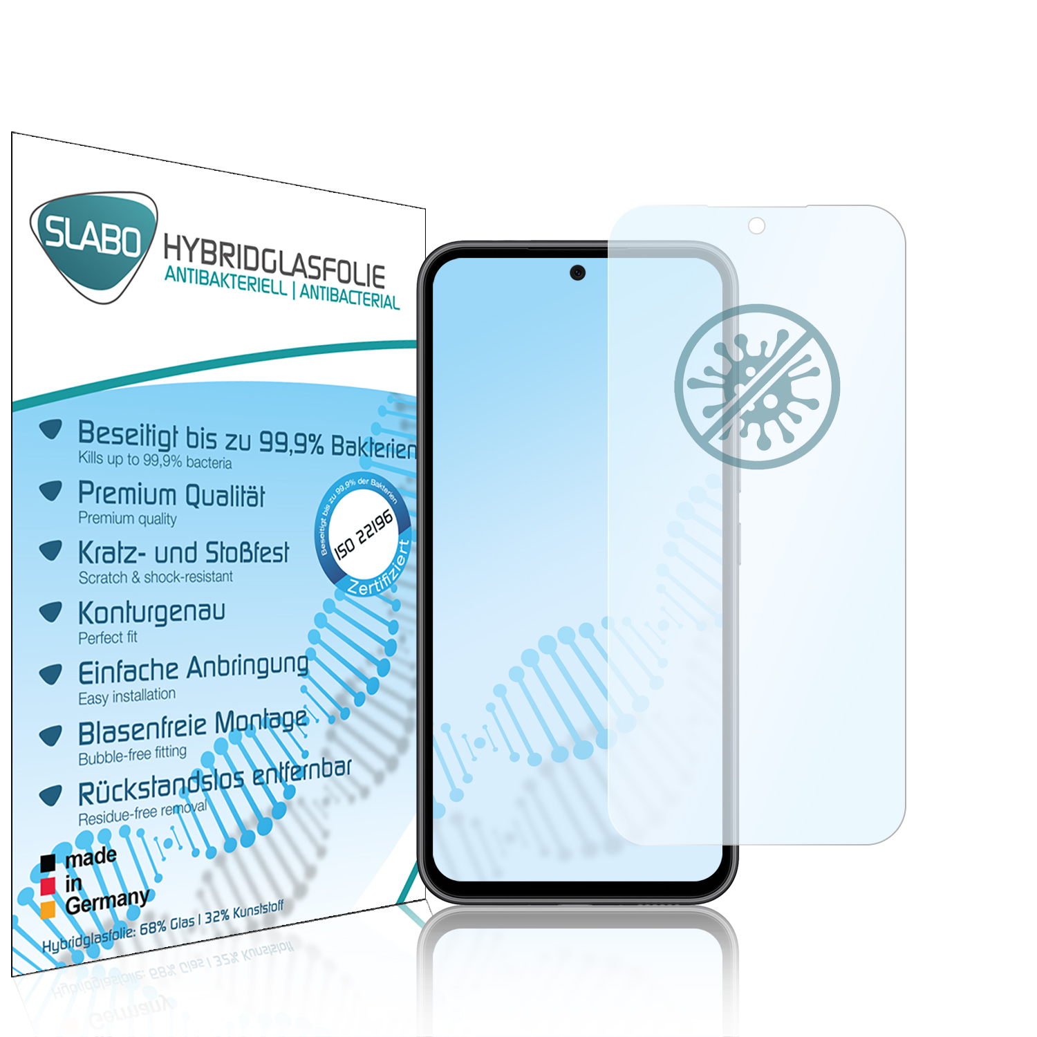 Samsung flexibles Hybridglas antibakteriell SLABO 5G) Displayschutz(für Samsung Galaxy A54