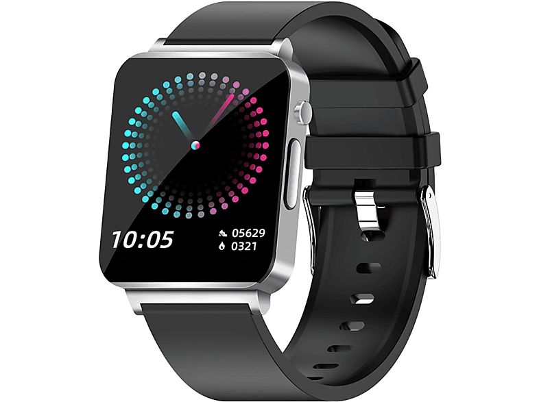 INF Smartwatch mit EKG, Puls, Blutsauerstoff, Schlafmonitor Smartwatch Zinklegierung + Kunststoff, Silber