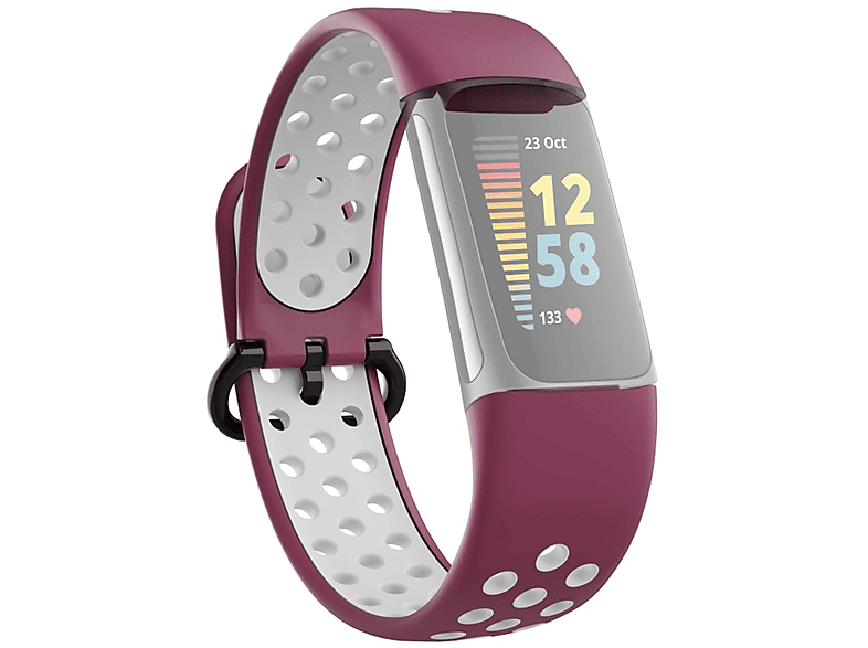 HAMA Charge 5, Fitbit, 5, Bordeaux/Grau Charge Armband