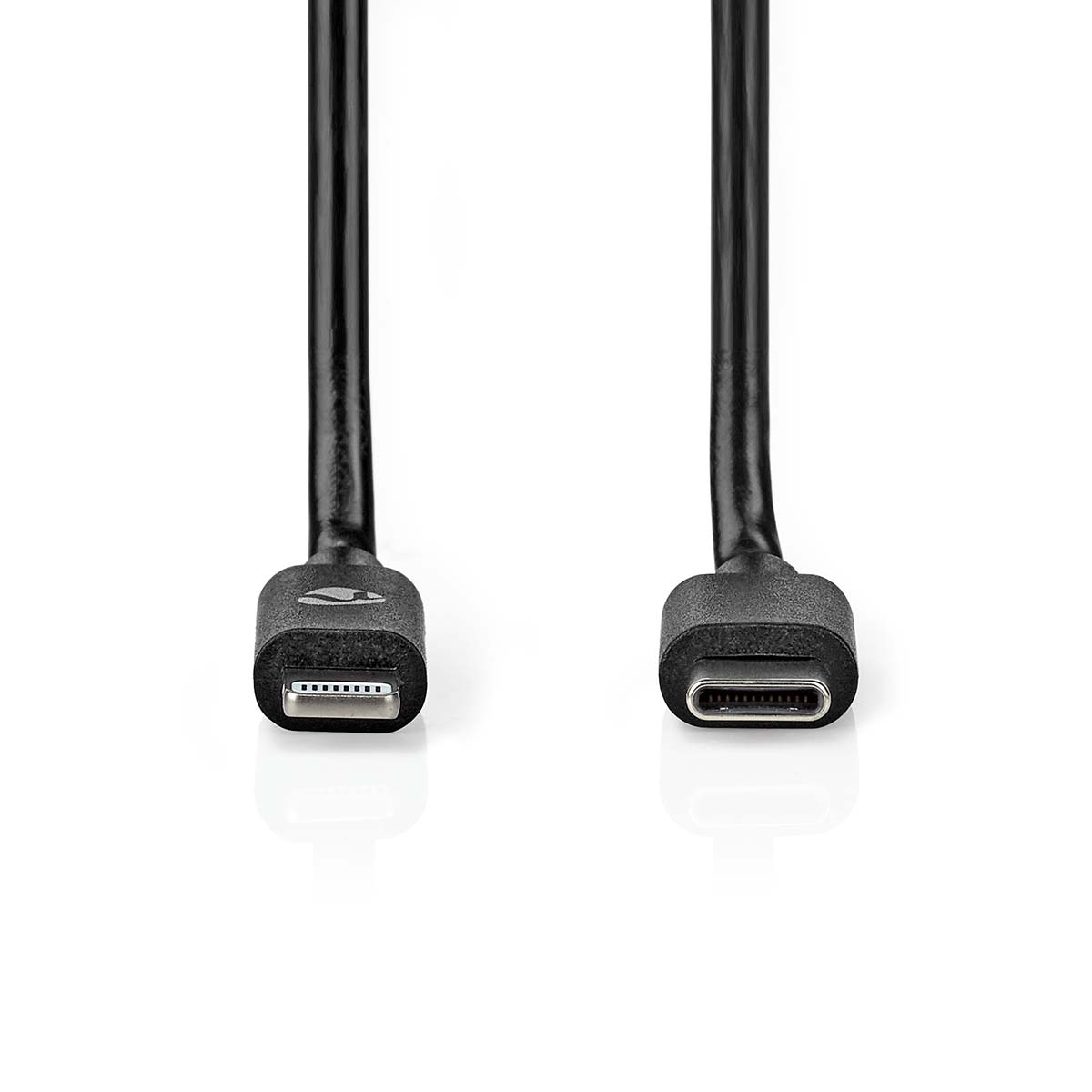 Zwei schwarze USB-C-Kabel, jedes mit einem USB-C-Anschluss an beiden Enden.