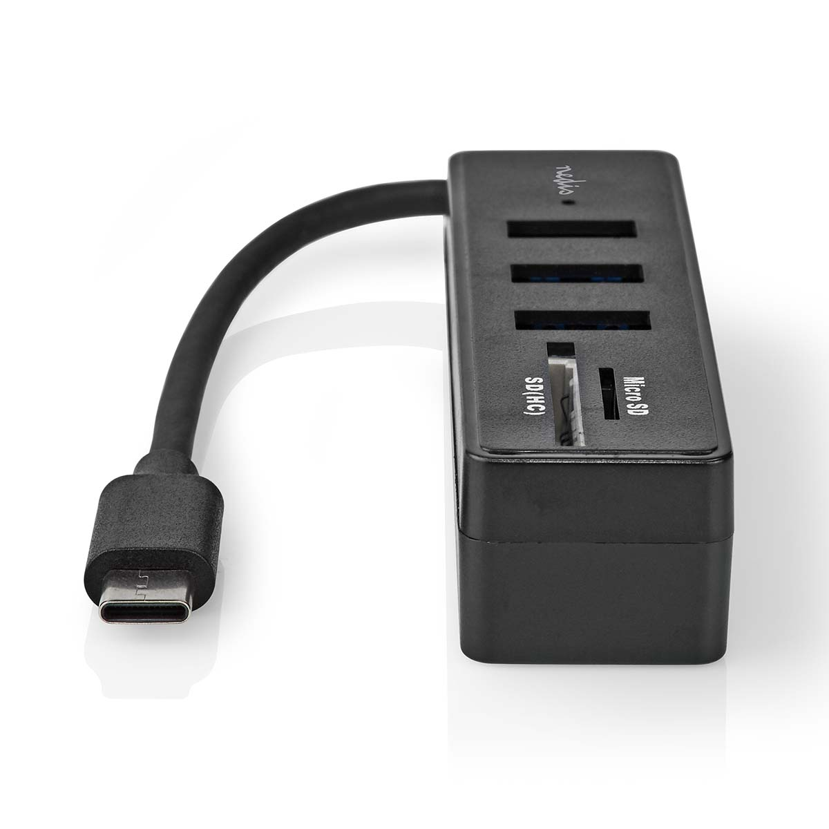 NEDIS CCGB64250BK01, USB-Hub, Schwarz